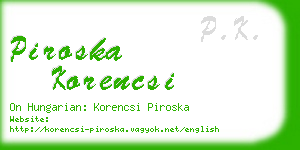 piroska korencsi business card